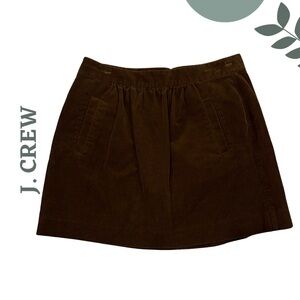 J.CREW Brown Corduroy Mini Skirt w/ Pockets Back Zipper– Size 10 Classic & Cozy